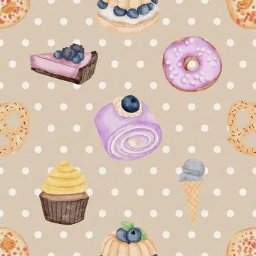 Seamless repeating pattern baking with love Stock Illustration