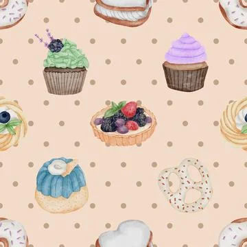 Seamless repeating pattern baking with love Illustrazione stock