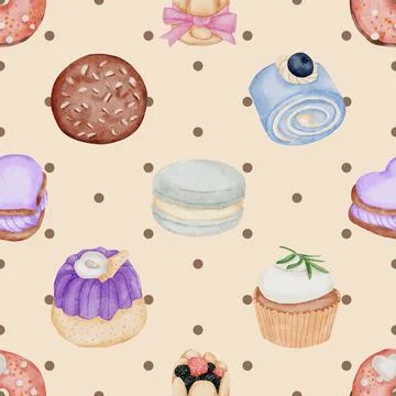 Seamless repeating pattern baking with love Stock Illustration