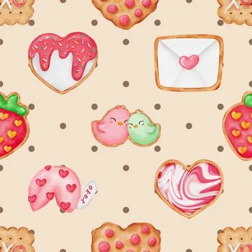 Seamless repeating pattern baking with love Stock Illustration