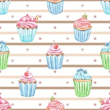 Seamless repeating pattern baking with love Stock Illustration