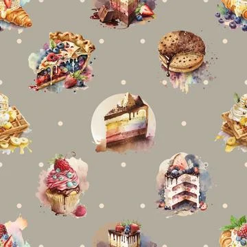 Seamless repeating pattern baking with love Stock Illustration