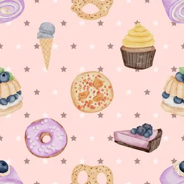 Seamless repeating pattern baking with love Stock Illustration