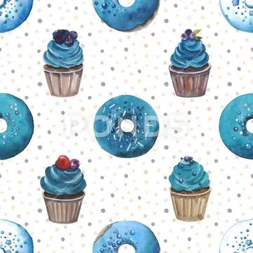 Seamless repeating pattern baking with love Ilustração Stock