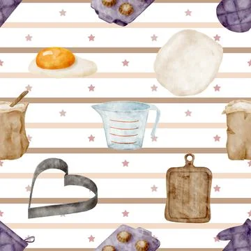 Seamless repeating pattern baking with love Illustrazione stock
