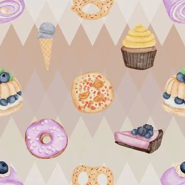 Seamless repeating pattern baking with love Stock Illustration