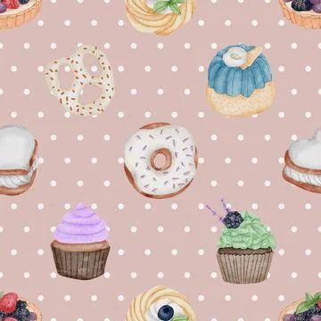 Seamless repeating pattern baking with love Stock Illustration