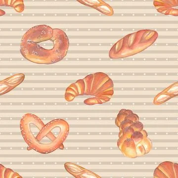 Seamless repeating pattern baking with love Illustrazione stock