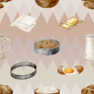 Seamless repeating pattern baking with love Stock Illustration