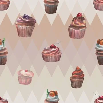 Seamless repeating pattern baking with love Stock Illustration
