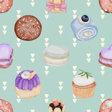 Seamless repeating pattern baking with love Stock Illustration