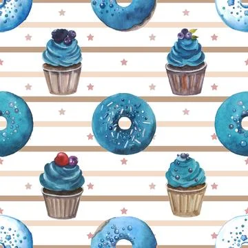 Seamless repeating pattern baking with love Illustrazione stock