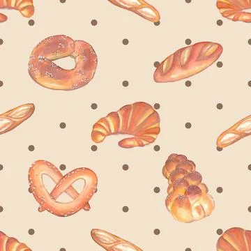 Seamless repeating pattern baking with love Stock Illustration