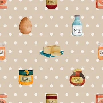 Seamless repeating pattern baking with love Illustrazione stock