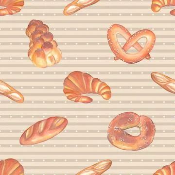 Seamless repeating pattern baking with love Stock Illustration