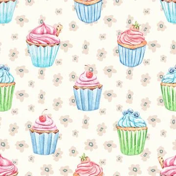 Seamless repeating pattern baking with love Stock Illustration