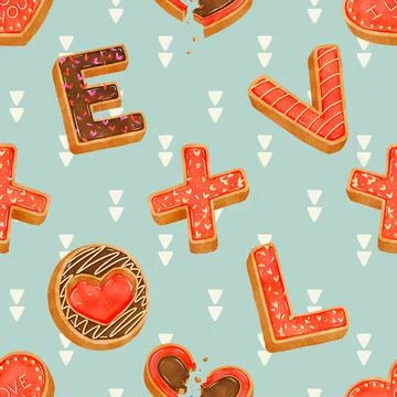 Seamless repeating pattern baking with love Illustrazione stock