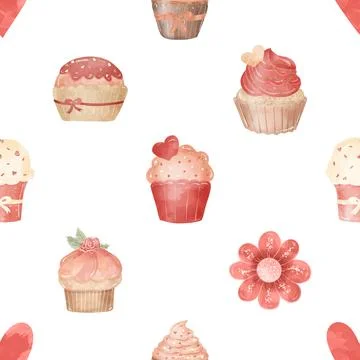 Seamless repeating pattern baking with love Illustrazione stock