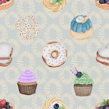 Seamless repeating pattern baking with love Illustrazione stock