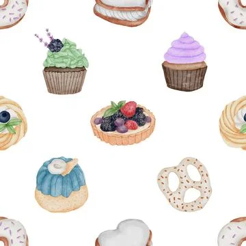 Seamless repeating pattern baking with love Stock Illustration