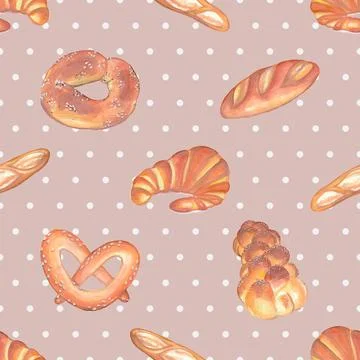 Seamless repeating pattern baking with love Stock Illustration