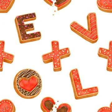 Seamless repeating pattern baking with love Stock Illustration