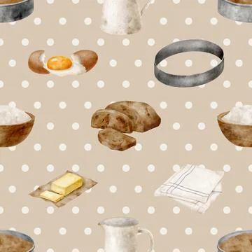 Seamless repeating pattern baking with love Illustrazione stock