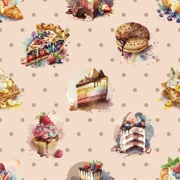 Seamless repeating pattern baking with love Stock Illustration