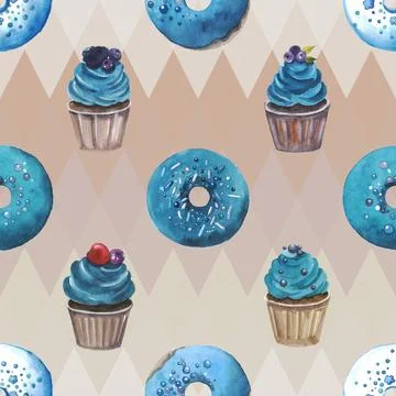 Seamless repeating pattern baking with love Stock Illustration