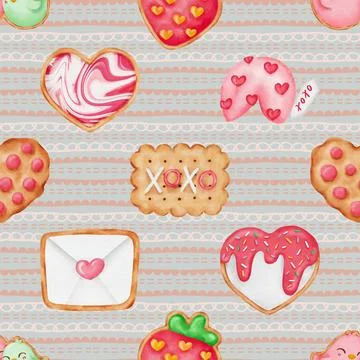 Seamless repeating pattern baking with love Stock Illustration