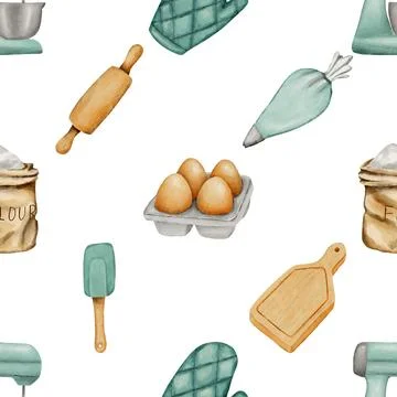 Seamless repeating pattern baking with love Illustrazione stock