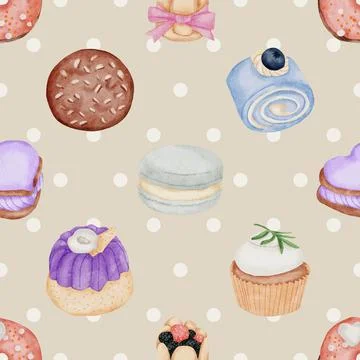 Seamless repeating pattern baking with love Stock Illustration