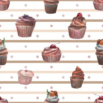 Seamless repeating pattern baking with love Stock Illustration
