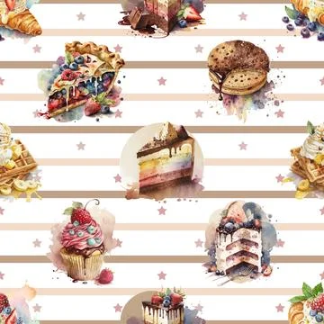 Seamless repeating pattern baking with love Stock Illustration