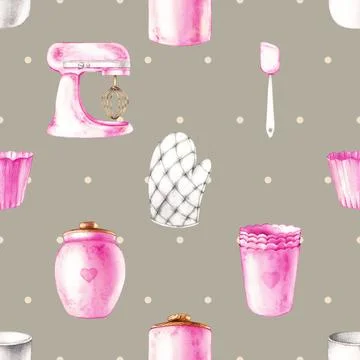 Seamless repeating pattern baking with love Illustrazione stock