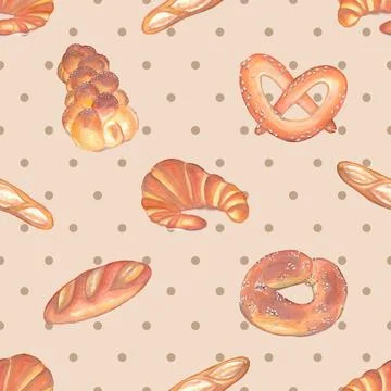 Seamless repeating pattern baking with love Stock Illustration