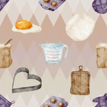 Seamless repeating pattern baking with love Illustrazione stock