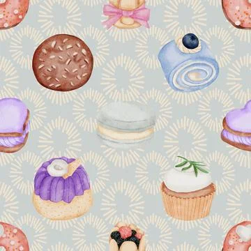 Seamless repeating pattern baking with love Stock Illustration