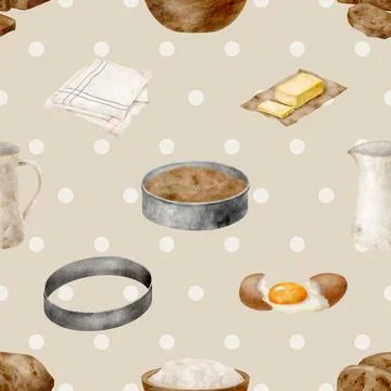 Seamless repeating pattern baking with love Illustrazione stock