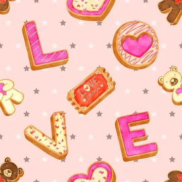 Seamless repeating pattern baking with love Illustrazione stock