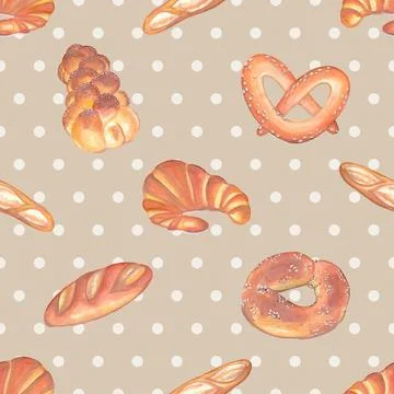 Seamless repeating pattern baking with love Stock Illustration