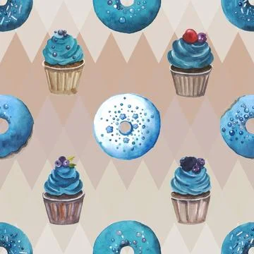 Seamless repeating pattern baking with love 스톡 일러스트