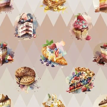 Seamless repeating pattern baking with love Stock Illustration