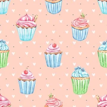 Seamless repeating pattern baking with love 스톡 일러스트