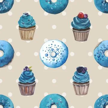 Seamless repeating pattern baking with love Stock Illustration