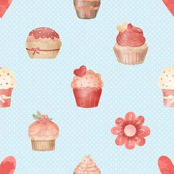Seamless repeating pattern baking with love Illustrazione stock