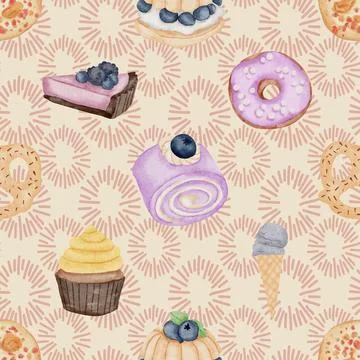 Seamless repeating pattern baking with love Stock Illustration