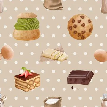 Seamless repeating pattern baking with love 스톡 일러스트