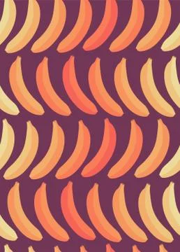 Seamless repeating pattern of bananas Stock Illustration