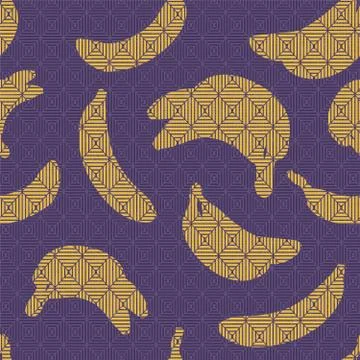 Seamless repeating pattern of bananas 스톡 일러스트